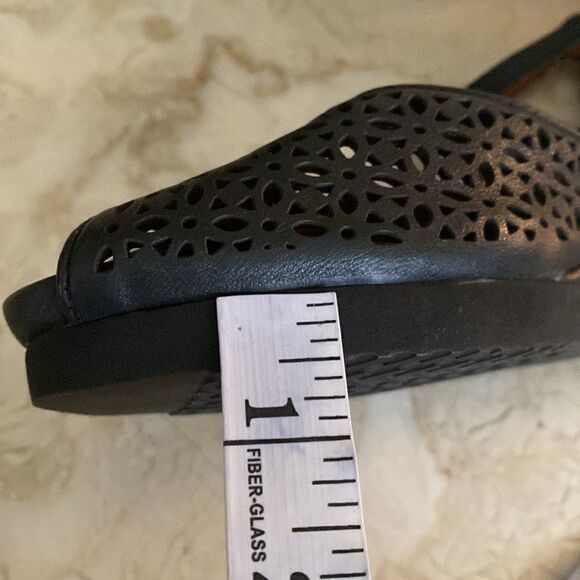 Gentle Souls Leather Peep Toe Wedge Sandals - Picture 16 of 16